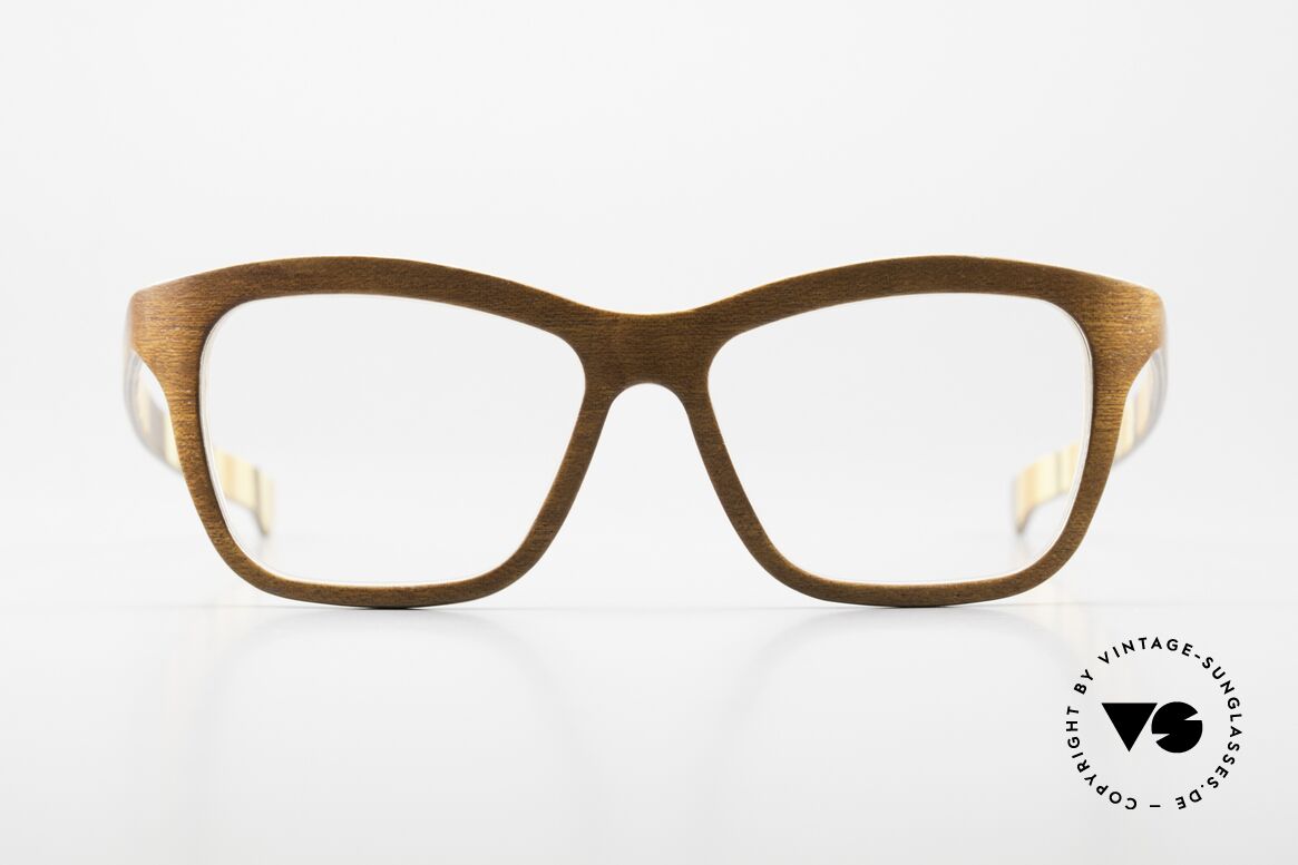 W-Eye 404 Unisex Holzbrille aus Italien, tatsächlich gefertigt aus 0,5 mm starken Holzfolien, Passend für Herren und Damen