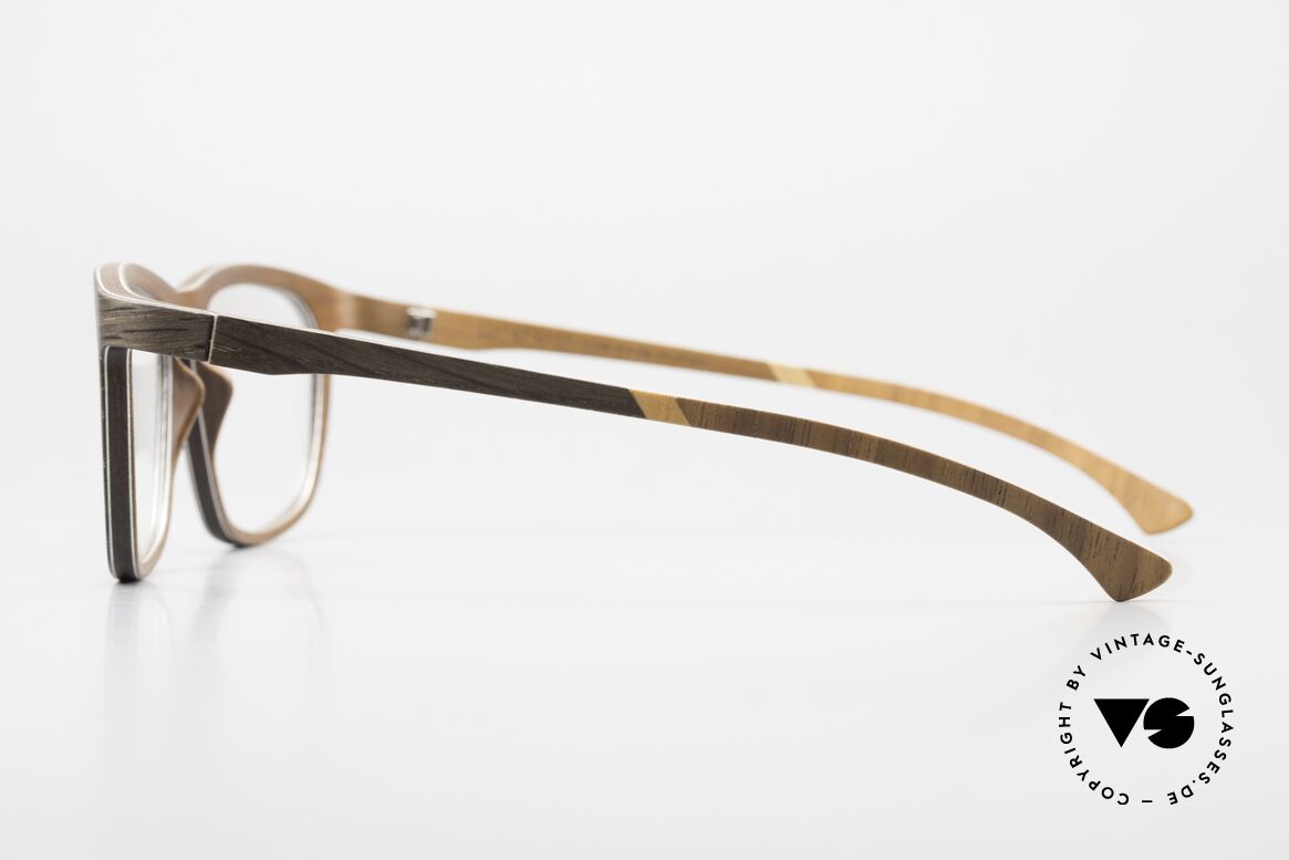W-Eye Alpha15 Herren Holzbrille aus Italien, klassisch markante Form; eher eine Brille für Herren, Passend für Herren