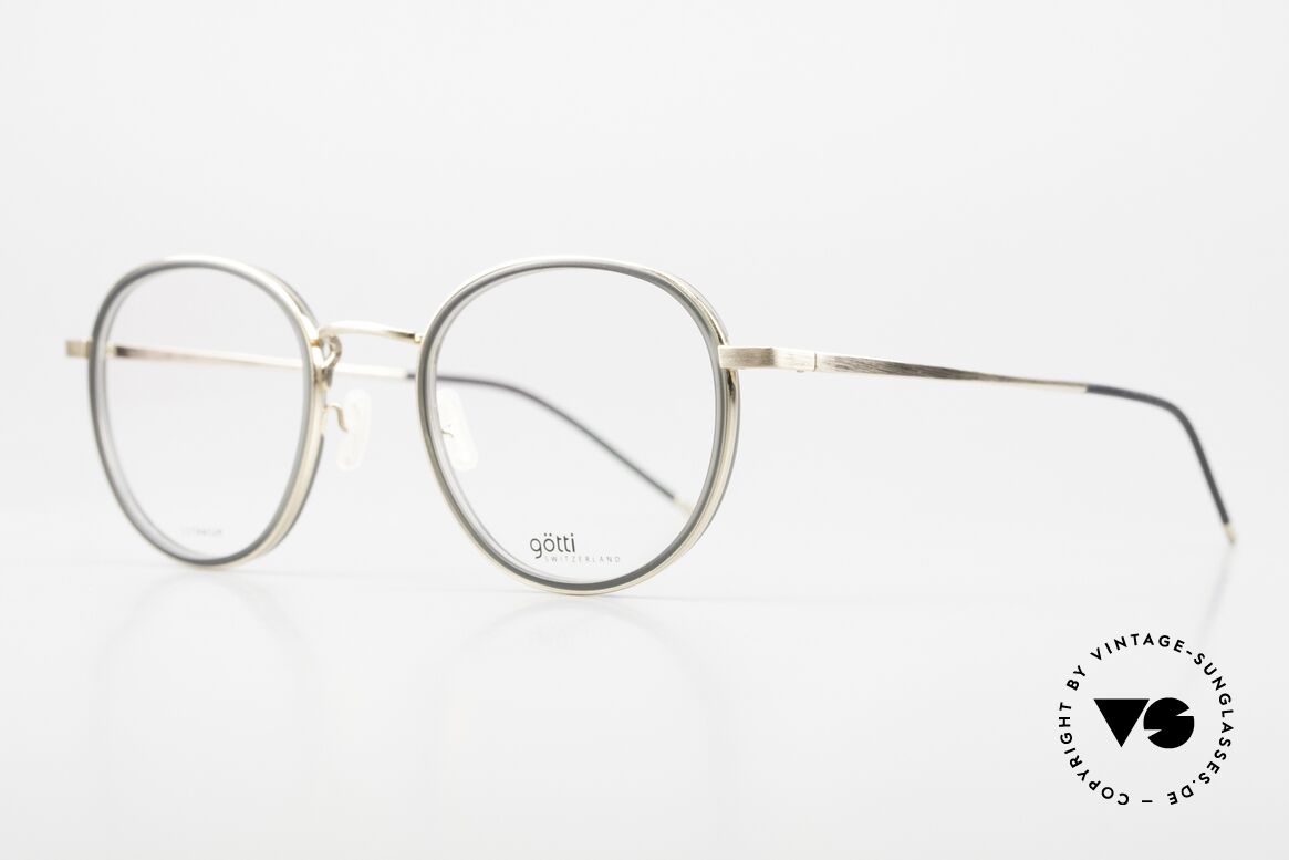 Götti Deek Pantobrille aus Titanium, fühlbare Spitzenqualität; zeitlos in Farbe und Form, Passend für Herren und Damen