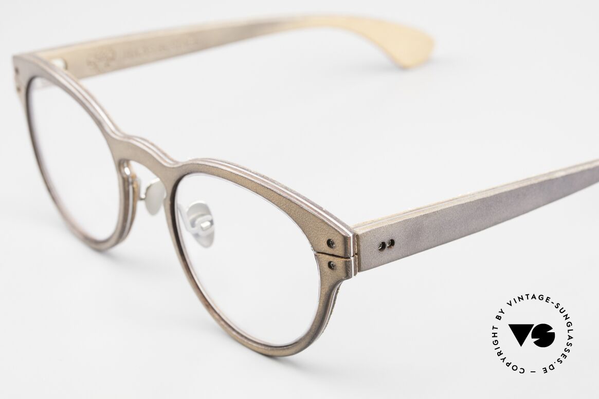Lucas de Stael Minotaure Ray 03 Lederbrille Panto Style, Minotaure Collection mit adjustierbaren Nasenstegen, Passend für Herren und Damen