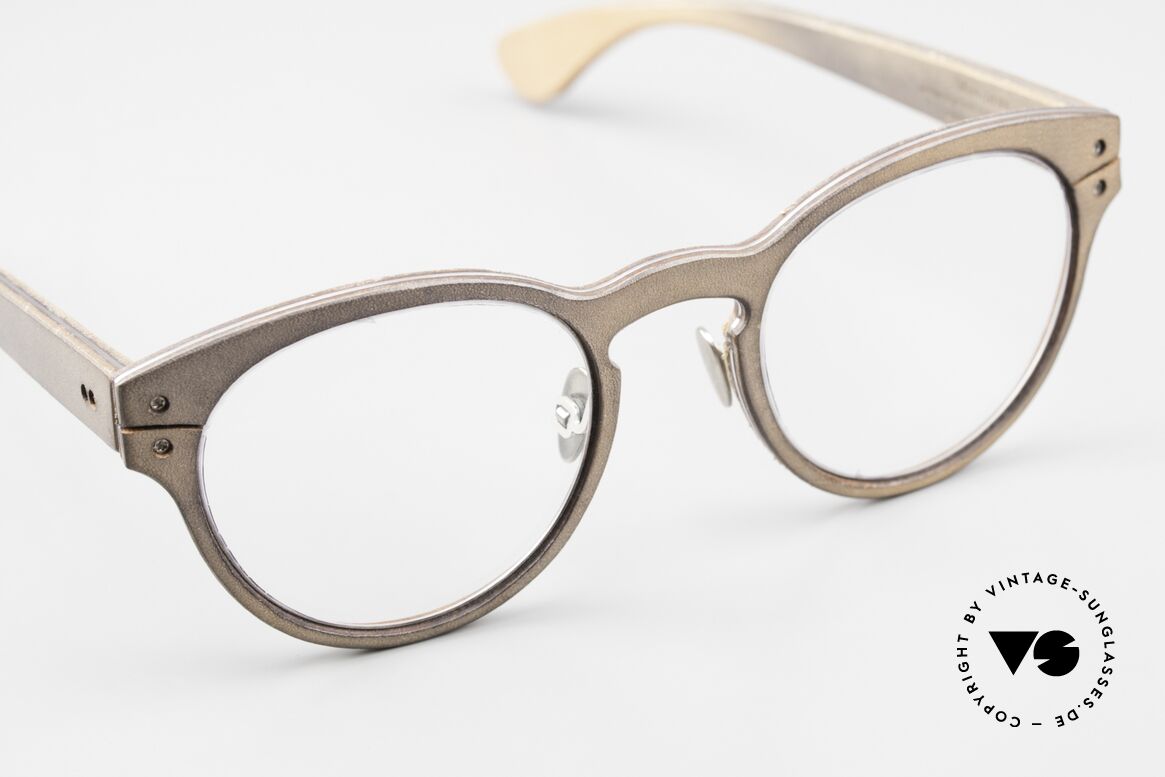 Lucas de Stael Minotaure Ray 03 Lederbrille Panto Style, ungetragenes Modell von 2018; inklusive de Staël Etui, Passend für Herren und Damen