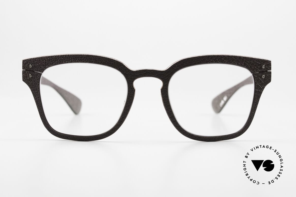 Lucas de Stael Monsieur Seguin 03 Eckige Pantobrille Leder, edle Herrenbrille mit Überzug aus echtem Ziegenleder, Passend für Herren