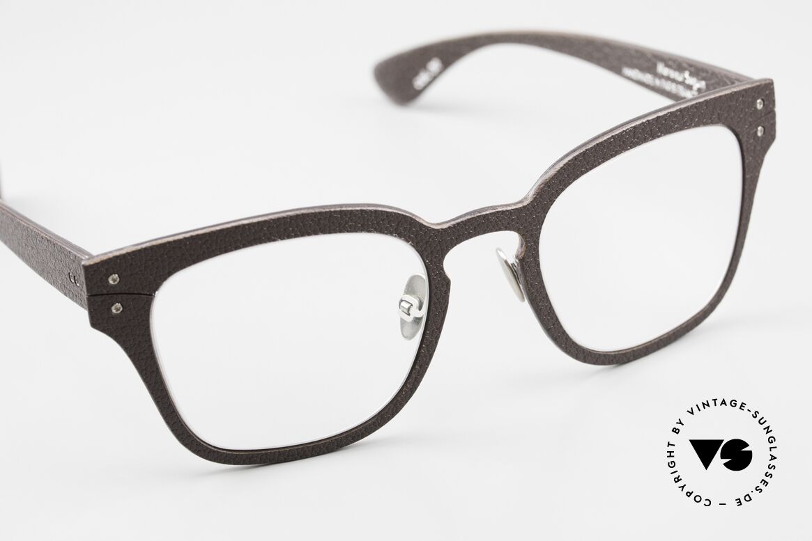 Lucas de Stael Monsieur Seguin 03 Eckige Pantobrille Leder, ungetragenes Modell von 2016; inklusive de Staël Etui, Passend für Herren
