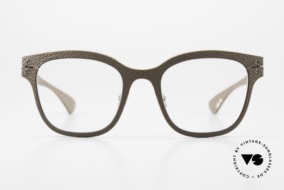 Lucas de Stael Monsieur Seguin 04 Brille Mit Echtem Ziegenleder, edle Unisexbrille mit Überzug aus echtem Ziegenleder, Passend für Herren und Damen
