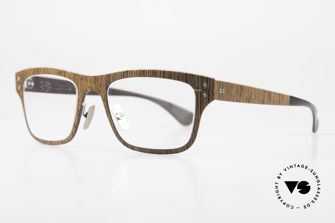 Lucas de Stael Nemus 22 Holz Und Echtes Rindsleder, Luxusmodell mit Leder-Überzug (Connoisseur-Brille), Passend für Herren