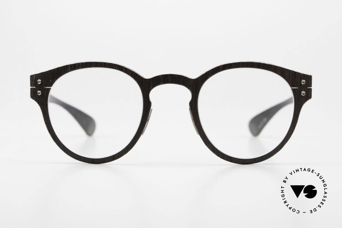 Lucas de Stael Nemus 21 Holz Leder Pantobrille, LUCAS de STAËL, Nemus N21, Größe 43/25, col. 05, Passend für Herren und Damen
