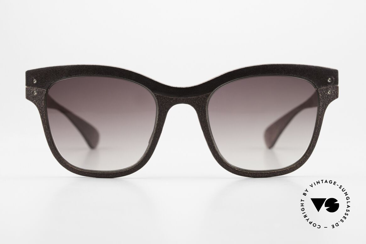 Lucas de Stael Minotaure Split 29 Damensonnenbrille Leder, mit Nasenstegen; col 26: medium brown + dark brown, Passend für Damen