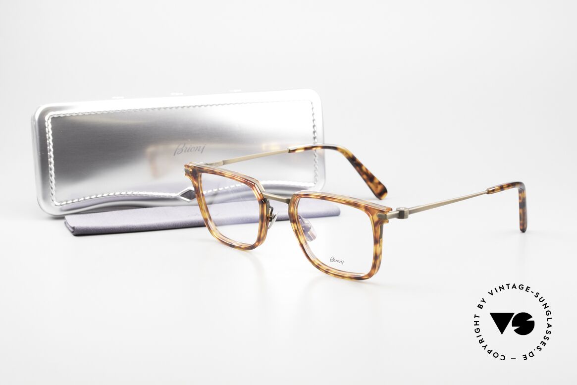 Brioni BR0010O Eckige Herrenbrille Luxus, Größe: large, Passend für Herren
