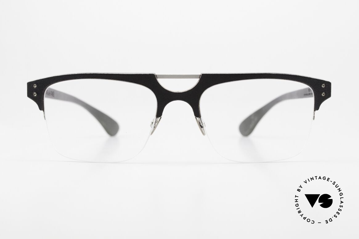 Lucas de Stael Minotaure Thin 15 Nylor-Brille Lederüberzug, eckig, markante Herren-Brille; handmade in France, Passend für Herren