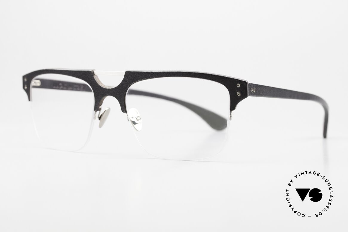 Lucas de Stael Minotaure Thin 15 Nylor-Brille Lederüberzug, Nylor-Modell mit Leder-Überzug (Connoisseur-Brille), Passend für Herren