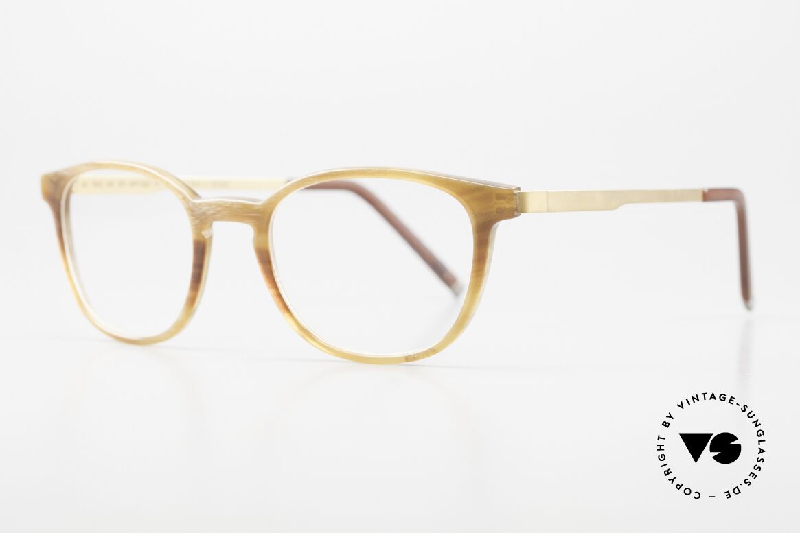 Hoffmann T8002 Luxusbrille Damen & Herren, Ti-Line = leichte Titanium-Bügel und Naturhorn-Front, Passend für Herren und Damen