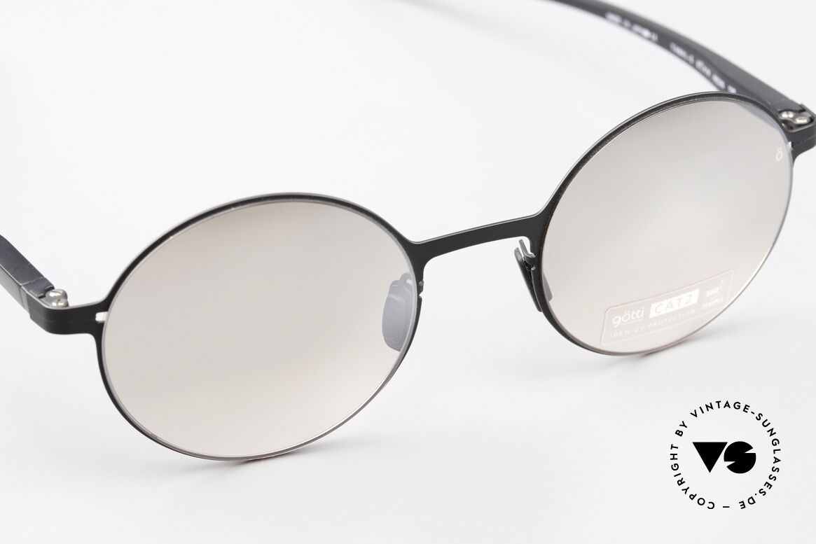 Götti Tamal-S Runde Titan Sonnenbrille, ungetragenes Designerstück von 2016, mit Hartetui, Passend für Herren und Damen