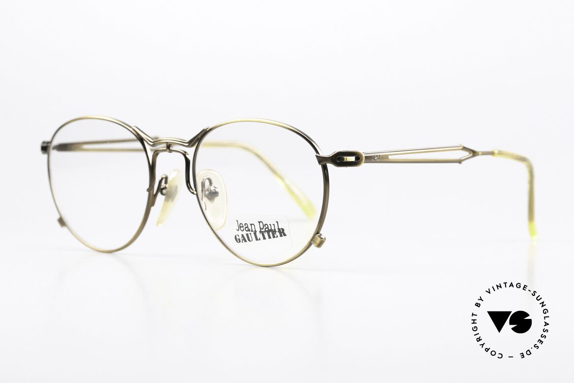 Jean Paul Gaultier 55-2177 Gebranntes Gold Rahmen 90er, von JPG auch genannt: "gebranntes Gold" / Antik-Gold, Passend für Herren und Damen