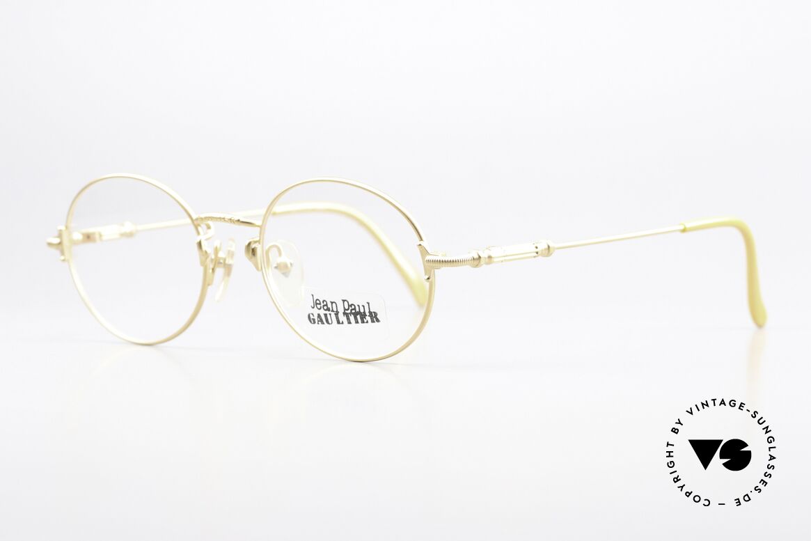 Jean Paul Gaultier 55-6109 Runde Vintage Brille 90er, mit orig. DEMO-Gläsern; inzwischen ein Sammlerstück, Passend für Herren und Damen