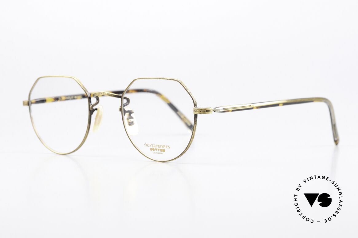 Oliver Peoples OP43 80er 90er Original Rahmen, markantes UNISEX Modell OP-43 T-AG (antikes gold), Passend für Herren und Damen