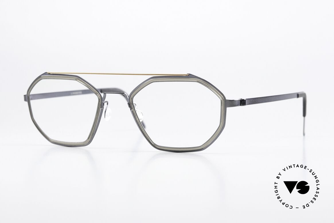 Lindberg 9756 Strip Titanium Interessante Farbkombination, markante Lindberg Strip Titanium Brille für Gentlemen, Passend für Herren
