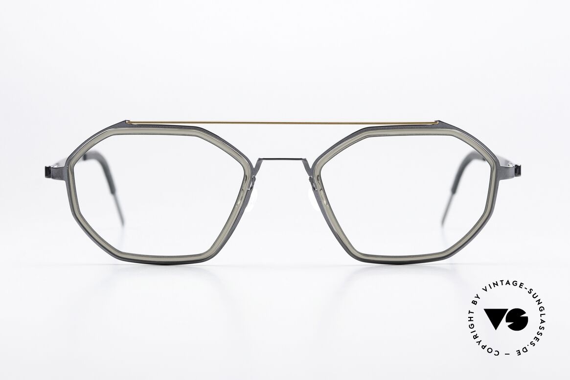 Lindberg 9756 Strip Titanium Interessante Farbkombination, Modell 9756, in Größe 52/21, 135mm Bügel; Farbe PU16, Passend für Herren
