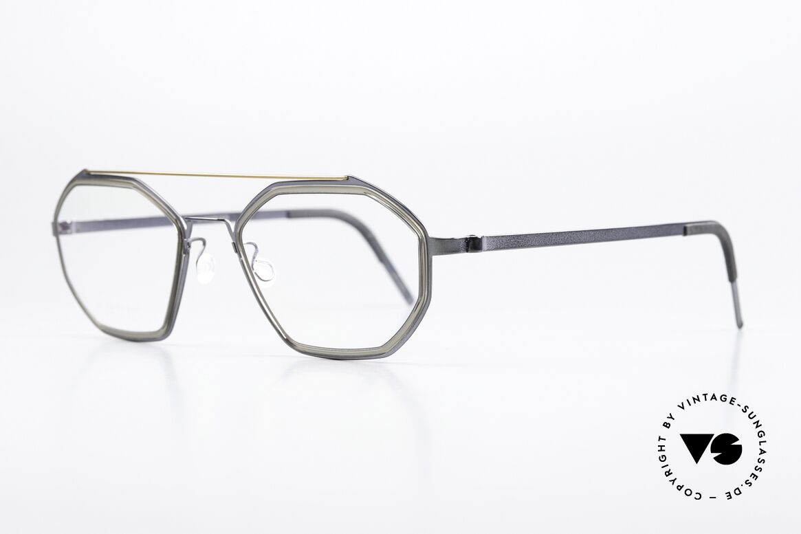 Lindberg 9756 Strip Titanium Interessante Farbkombination, interessante Farbkombination: blaugrau/transluzid/gold, Passend für Herren