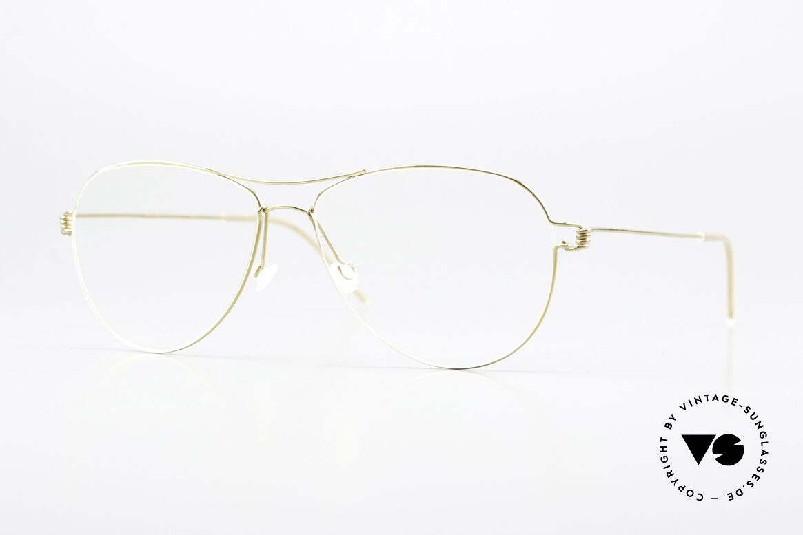 Lindberg Tilda Air Titan Rim Titanium Brille Unisex Gold, LINDBERG Air Titanium Rim Brille im Aviator-Design, Passend für Herren und Damen