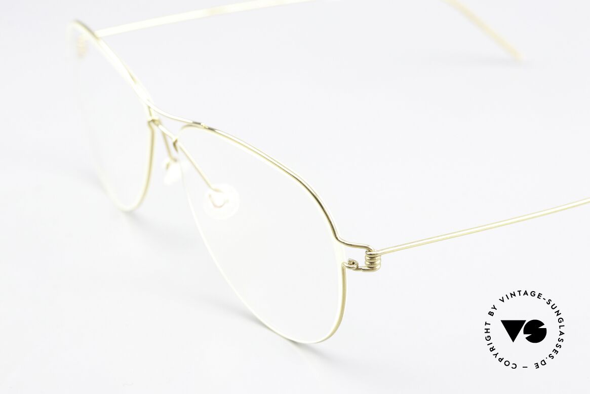 Lindberg Tilda Air Titan Rim Titanium Brille Unisex Gold, extrem stabile Fassung, flexibel & elastisch, und nur 3g, Passend für Herren und Damen