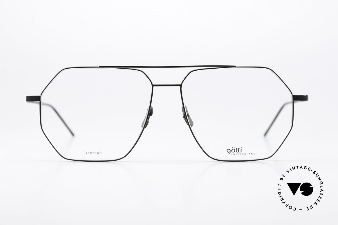 Götti Dice Eckige XL Titanium Brille, eine superleichte Titanium-Fassung, made in Japan, Passend für Herren