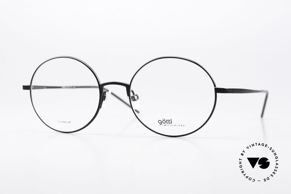 Götti August Titanium Brille Rund Unisex, Götti / Goetti Brille August, col. BLKM, Größe 48/17, Passend für Herren und Damen