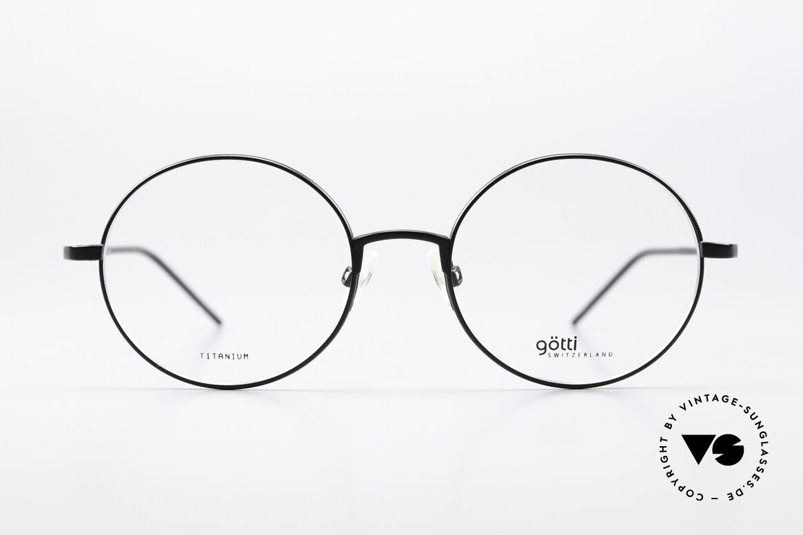 Götti August Titanium Brille Rund Unisex, superleichte runde Titanium-Fassung, made in Japan, Passend für Herren und Damen