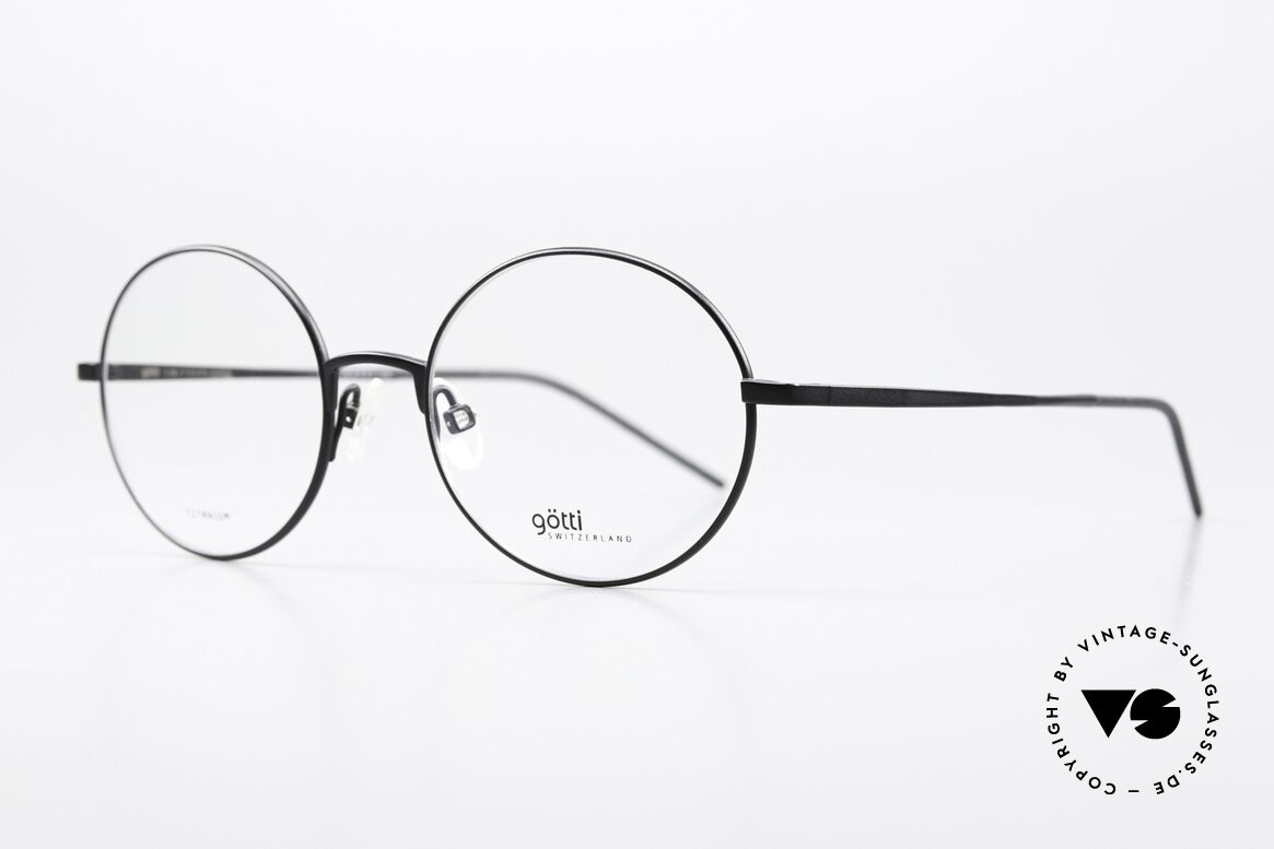 Götti August Titanium Brille Rund Unisex, fühlbare Spitzenqualität; zeitlos in Farbe und Form, Passend für Herren und Damen
