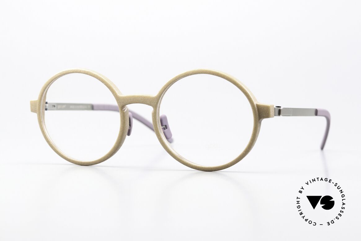 Götti Dumu Runde Brille Kleine Köpfe, Götti / Goetti Brille DUMU, col. Sand, Größe 47/17, Passend für Herren und Damen