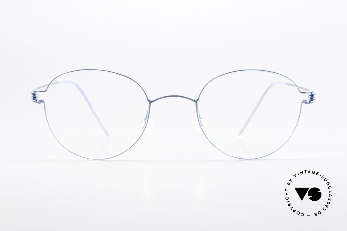 Lindberg Bo Air Titan Rim Pantobrille Titanium Blau, unisex Panto-Brille von LINDBERG Air Titanium Rim, Passend für Herren und Damen