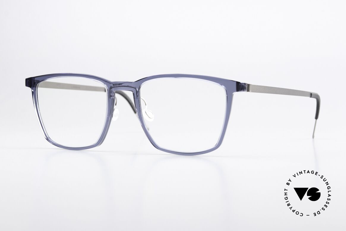Lindberg 1260 54 Acetanium Blau Transparente Fassung, eckige Lindberg Brille der Acetanium-Serie von 2018, Passend für Herren