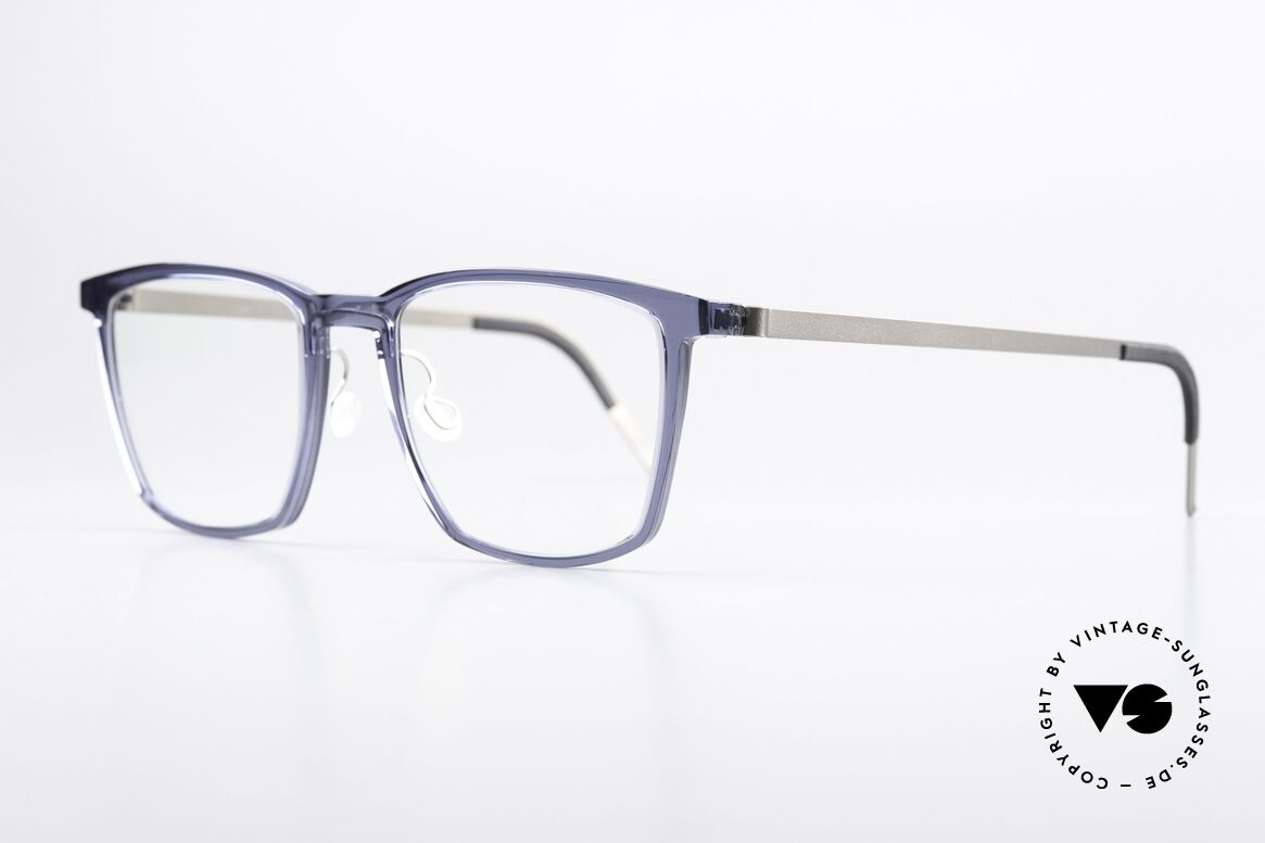 Lindberg 1260 54 Acetanium Blau Transparente Fassung, grandiose Fassung aus Acetat & Titanium Kombination, Passend für Herren