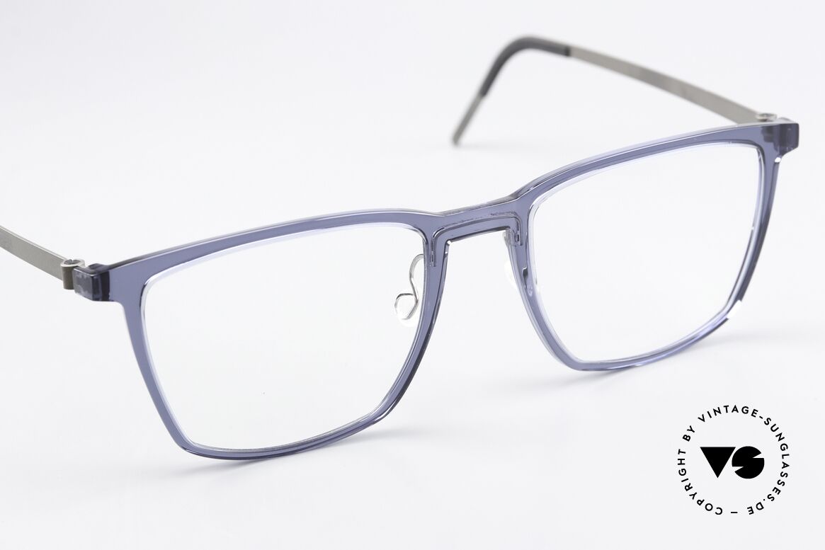 Lindberg 1260 54 Acetanium Blau Transparente Fassung, ungetragenes Designerstück mit original Lindberg Etui, Passend für Herren