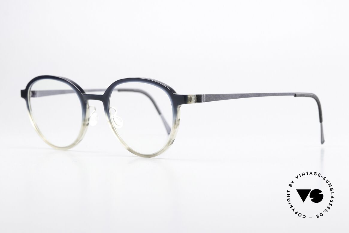 Lindberg 1176 Acetanium Rahmen Dunkelblau zu Grau, Mod. 1176 in Gr. 49/20: Acetat & Titanium Kombination, Passend für Herren und Damen