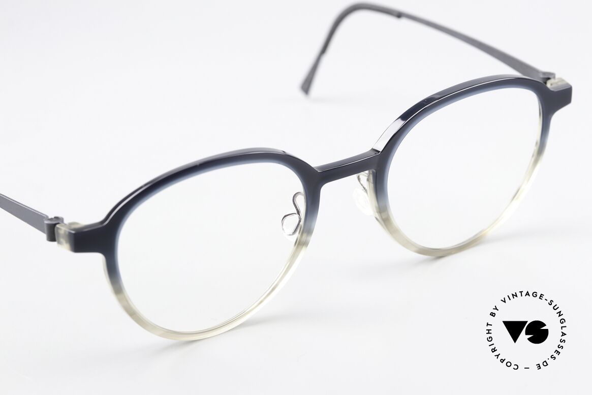 Lindberg 1176 Acetanium Rahmen Dunkelblau zu Grau, so zeitlos, stilvoll und innovativ = Prädikat "VINTAGE", Passend für Herren und Damen