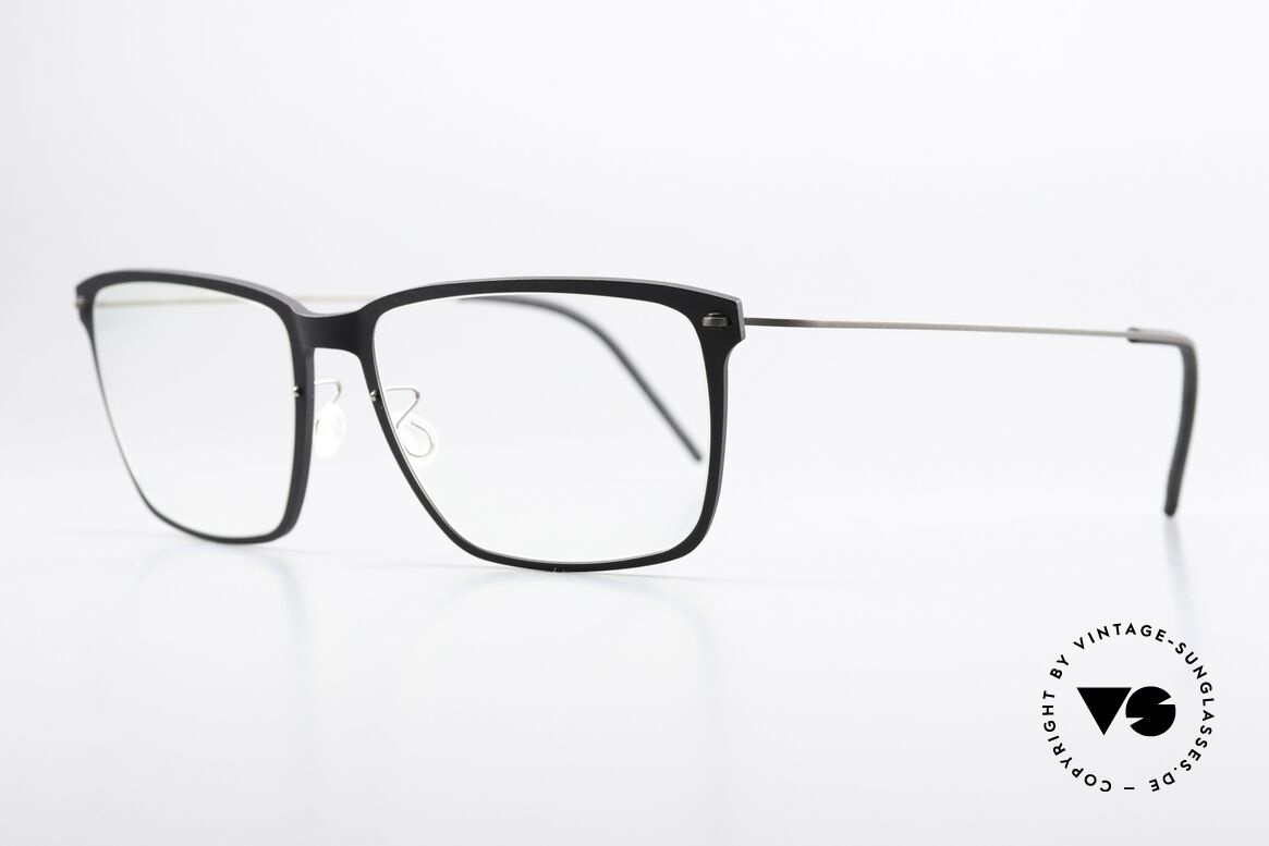 Lindberg 6505 NOW Mattschwarz & Dunkelgrau, sehr hochwertiges Compositematerial mit Titanbügeln, Passend für Herren und Damen