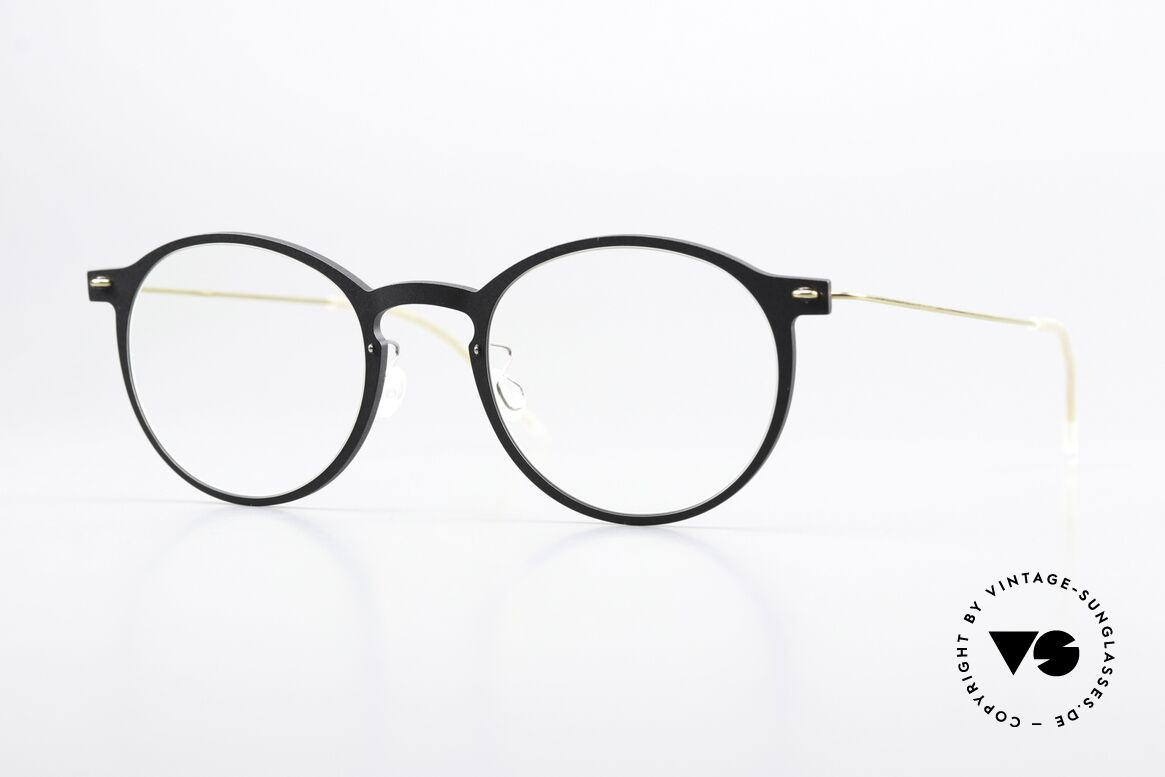 Lindberg 6541 NOW Mattschwarz Und Mattgold, Panto Lindberg Brille aus der NOW bzw. N.O.W. Serie, Passend für Herren und Damen