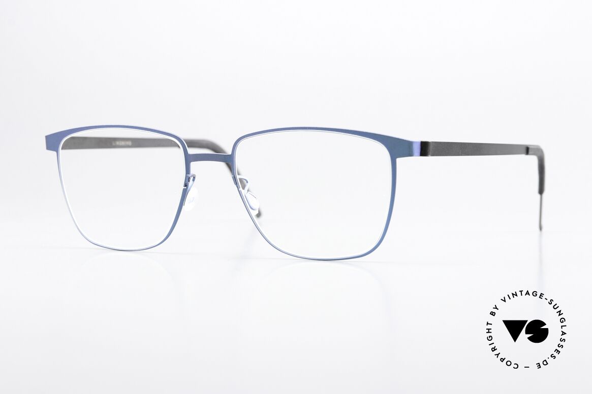 Lindberg 9612 Strip Titanium Eckige Brille Blau Metallic, interessante Lindberg Strip Titanium Fassung; Unisex, Passend für Herren und Damen