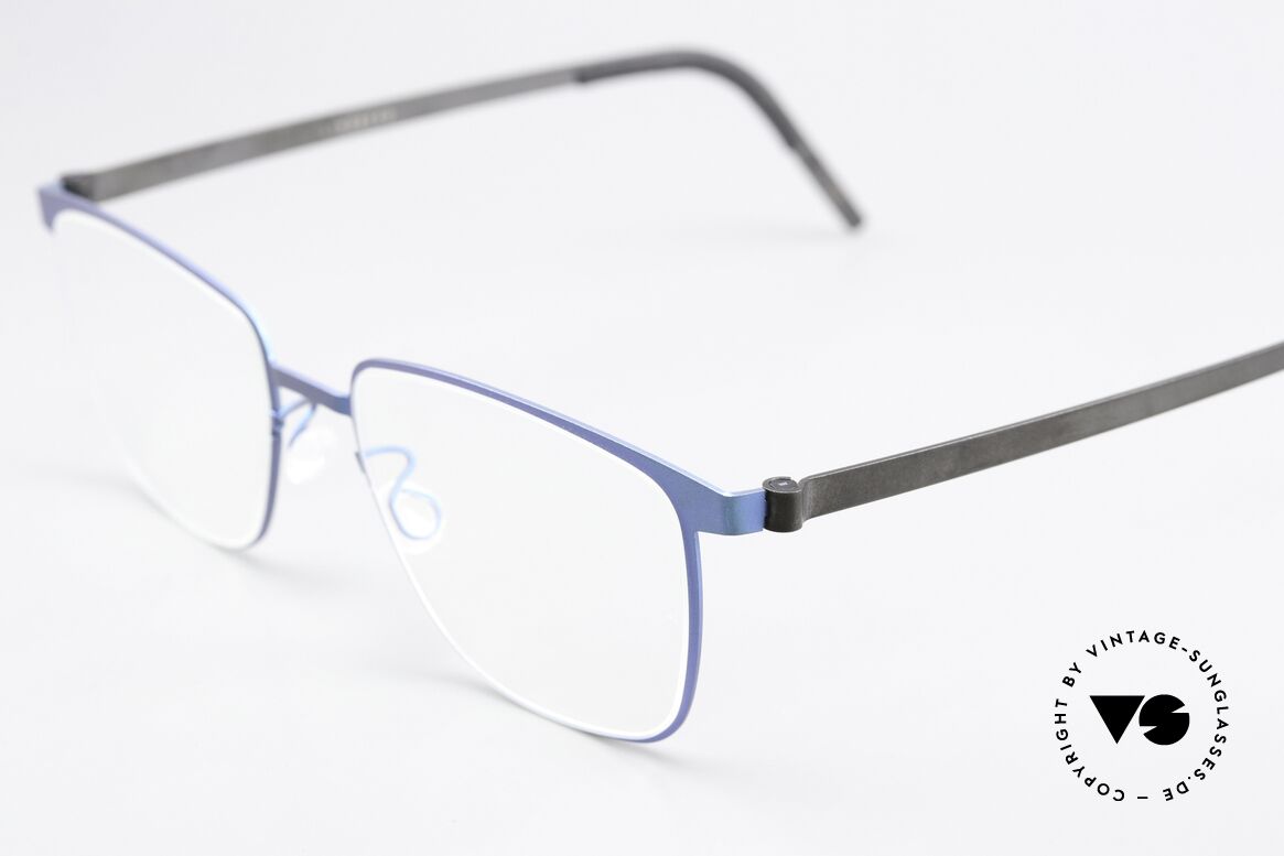Lindberg 9612 Strip Titanium Eckige Brille Blau Metallic, trägt für uns das Prädikat "TRUE VINTAGE LINDBERG", Passend für Herren und Damen