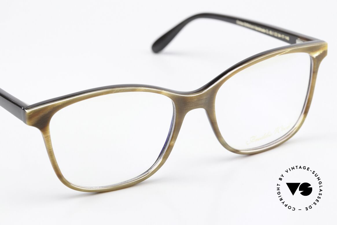 Freddie Wood CL1 Elegante Büffelhorn Brille, ungetragenes Exemplar aus der 2016er Kollektion, Passend für Damen