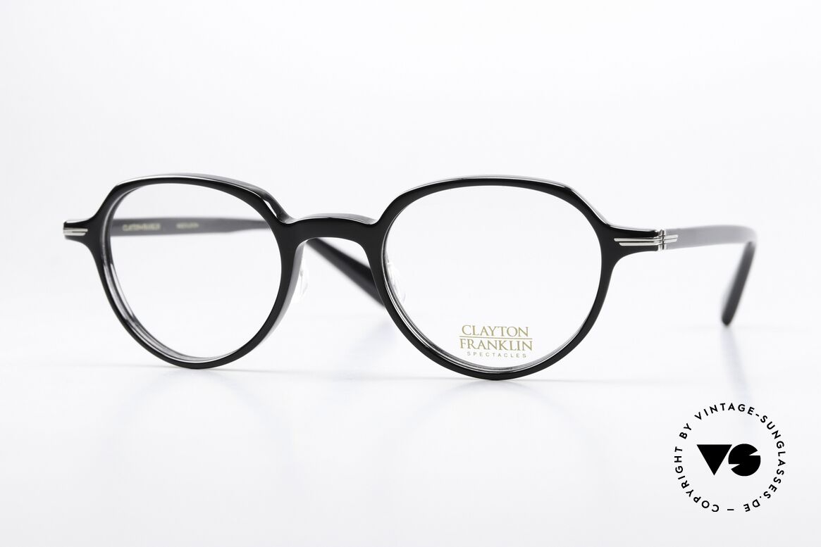 Clayton Franklin 759 Schwarze Brille Aus Japan, Clayton Franklin Spectacles, 759, Gr. 46-21, 145, Passend für Herren und Damen