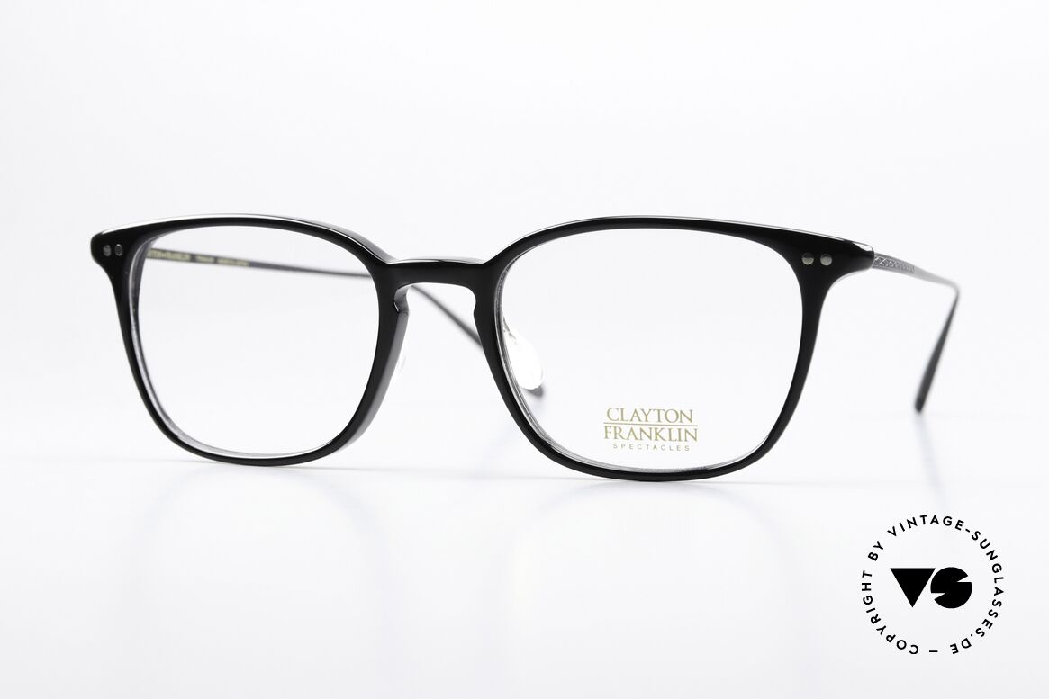 Clayton Franklin 764 Eckige Brille Made In Japan, Clayton Franklin Spectacles, 764, Gr. 50-19, 145, Passend für Herren und Damen
