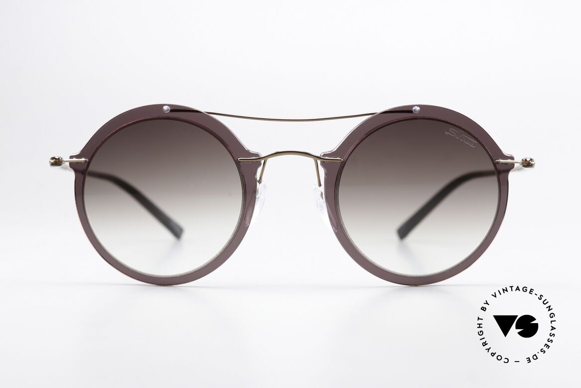 Silhouette 8705 Leichte Runde Sonnenbrille, Infinity Kollektion mit braunen Verlaufsgläsern, Passend für Herren und Damen
