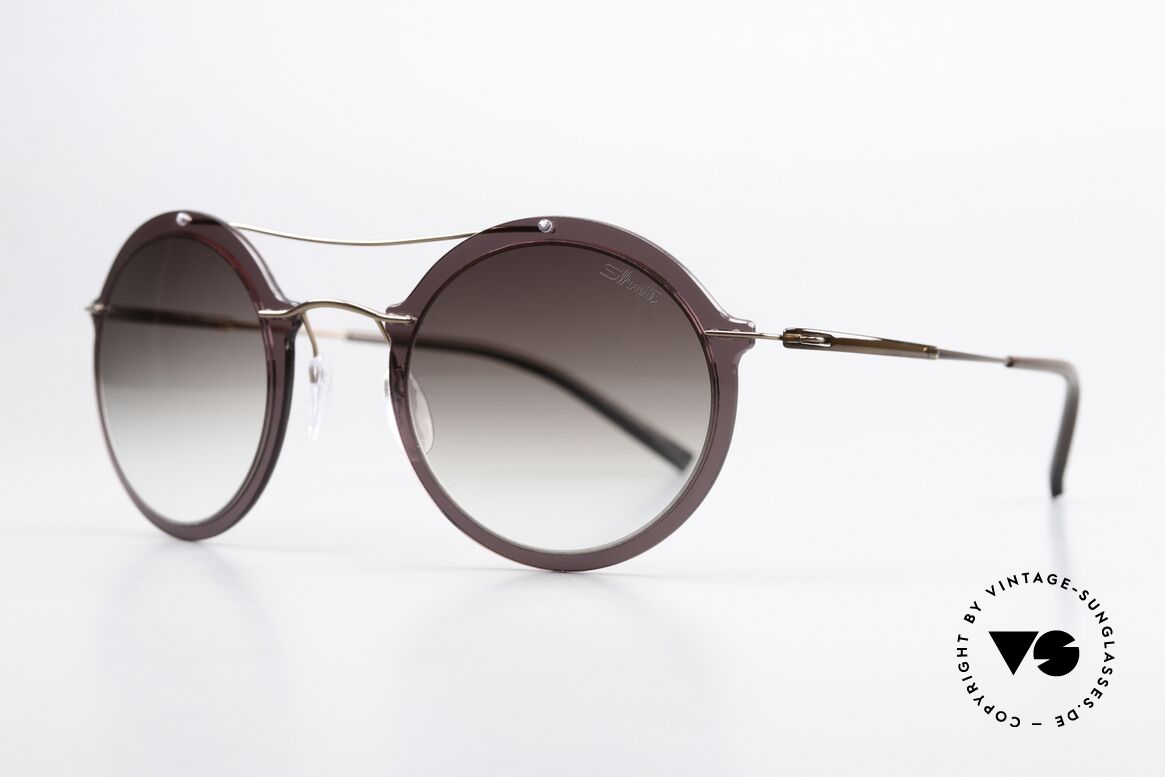 Silhouette 8705 Leichte Runde Sonnenbrille, leichte, minimalistische Sonnenbrille (nur 12g), Passend für Herren und Damen