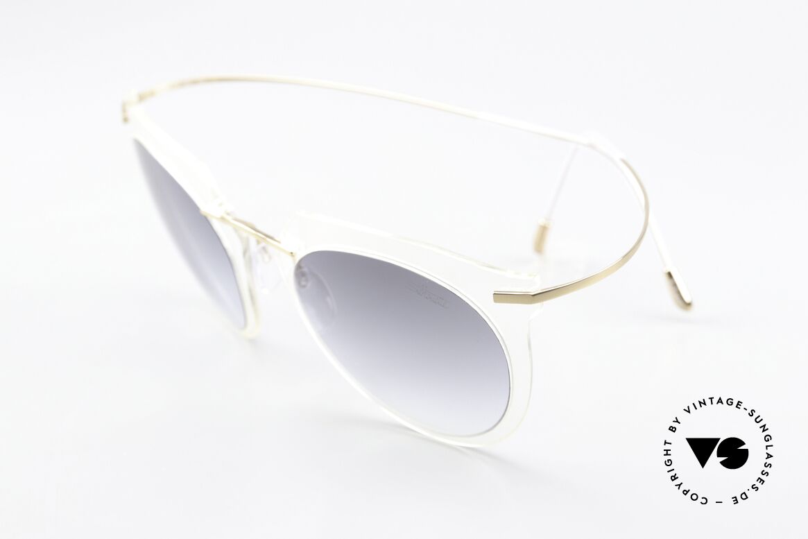 Silhouette 9909 Kristallklare Sonnenbrille, wiegt daher auch nur 13 Gramm; in "kristall / gold", Passend für Damen