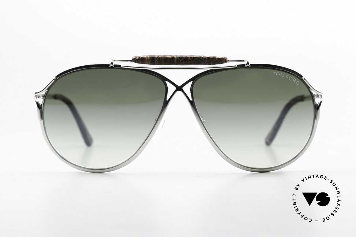 Tom Ford TF302 Alexander Krokodilleder aus Bolivien, teure LIMITED EDITION: 18KT weissgold-plattiert, Passend für Herren