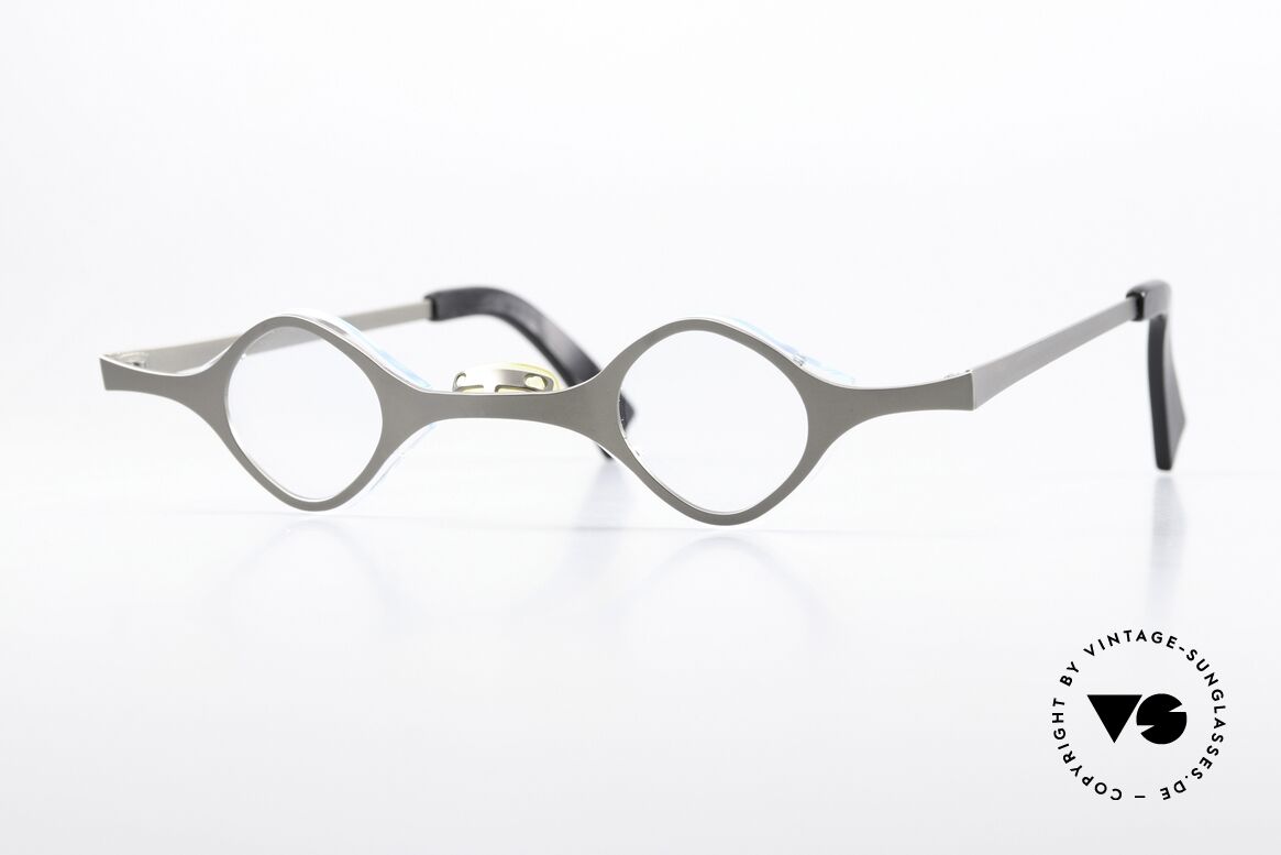 Theo Belgium Culte Aussergwöhnliche 90er Brille, verrückte Designerbrille von THEO Belgium von 1996, Passend für Herren und Damen