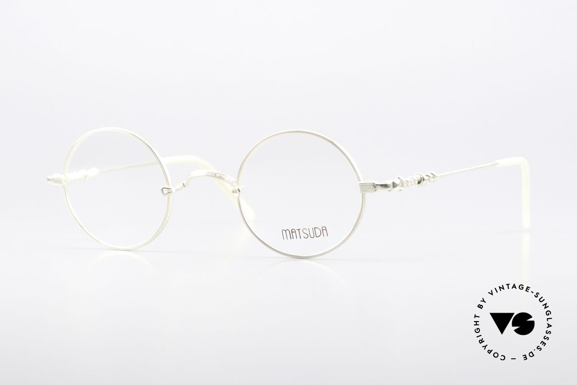 Matsuda 2869 Runde 90er Vintage Brille, 1990er Jahre vintage MATSUDA Designer-Brillenfassung, Passend für Herren und Damen