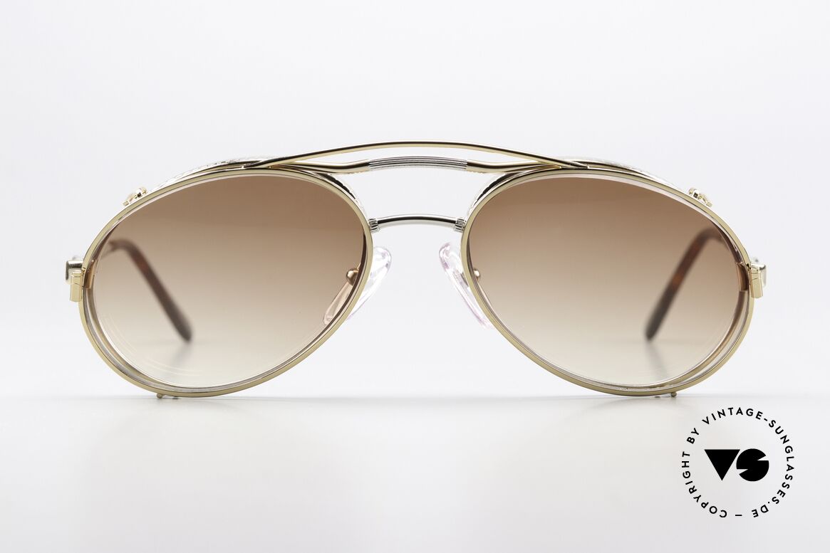 Bugatti 14009 Herrenbrille 80er Bicolor, gold- und platin-plattierte in Größe 53-19, 130, Passend für Herren
