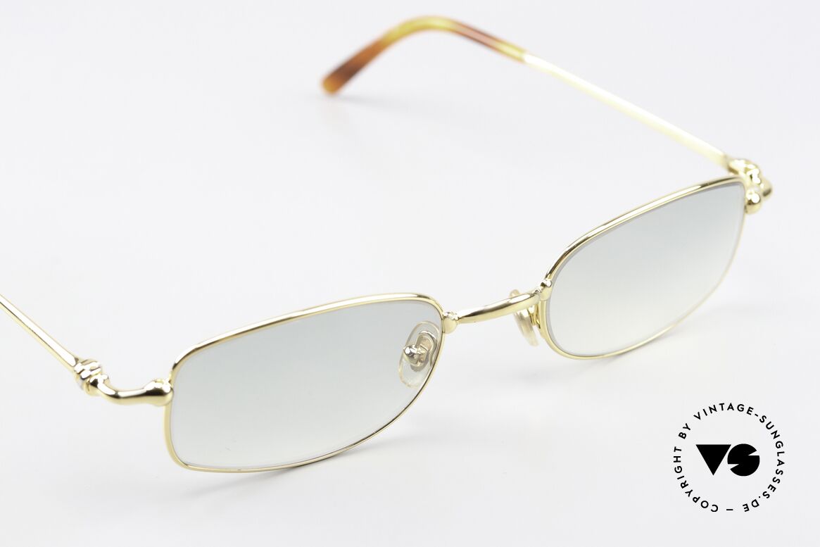 Cartier Sadir 22kt Thin Rim Collection, ungetragen mit neuen Sonnengläsern (leicht grün-Verlauf), Passend für Herren und Damen